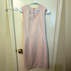 Calvin Klein Pink Sleeveless V-Neck Sheath Dress